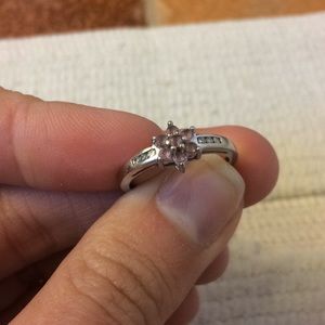 Diamond and pink sapphire ring